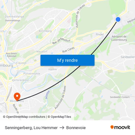 Senningerberg, Lou Hemmer to Bonnevoie map