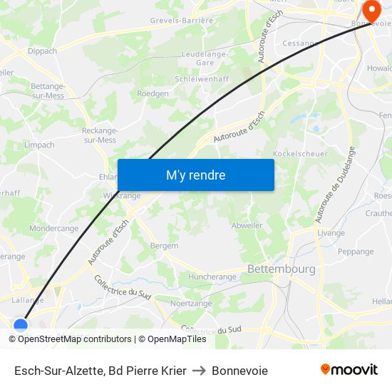 Esch-Sur-Alzette, Bd Pierre Krier to Bonnevoie map