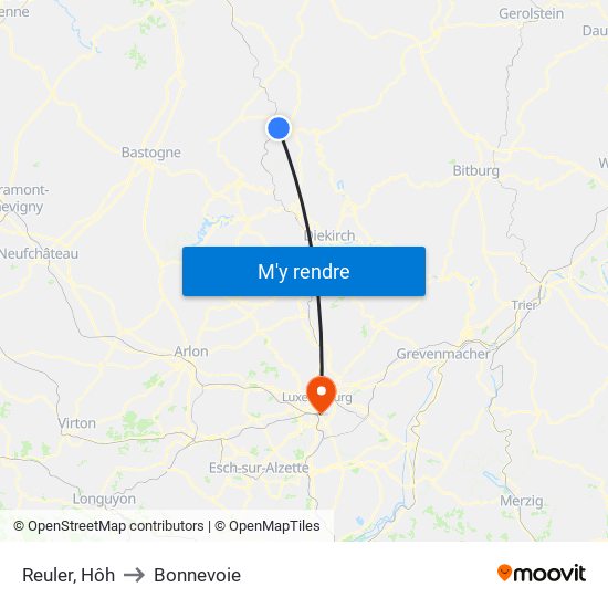 Reuler, Hôh to Bonnevoie map