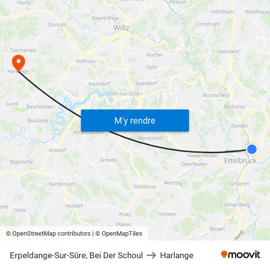 Erpeldange-Sur-Sûre, Bei Der Schoul to Harlange map