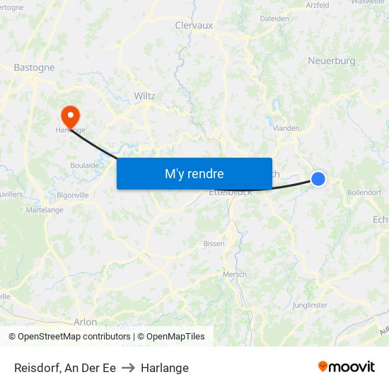 Reisdorf, An Der Ee to Harlange map