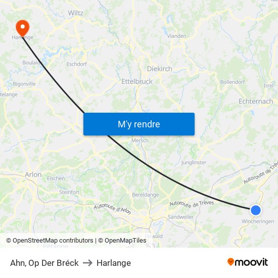 Ahn, Op Der Bréck to Harlange map