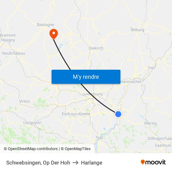 Schwebsingen, Op Der Hoh to Harlange map