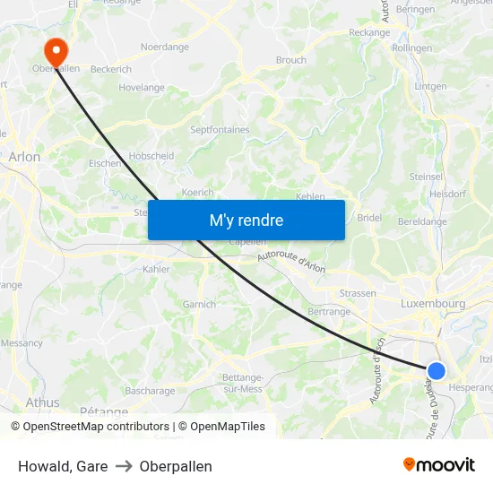 Howald, Gare to Oberpallen map