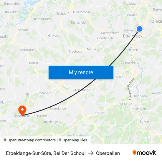 Erpeldange-Sur-Sûre, Bei Der Schoul to Oberpallen map