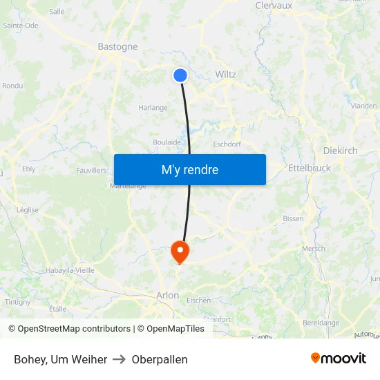 Bohey, Um Weiher to Oberpallen map