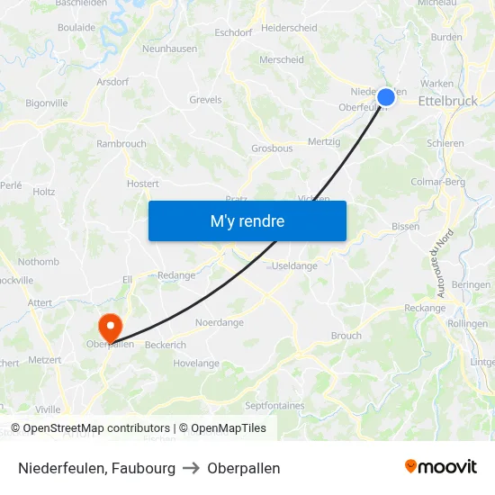 Niederfeulen, Faubourg to Oberpallen map