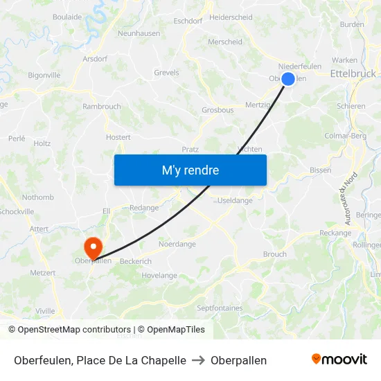 Oberfeulen, Place De La Chapelle to Oberpallen map