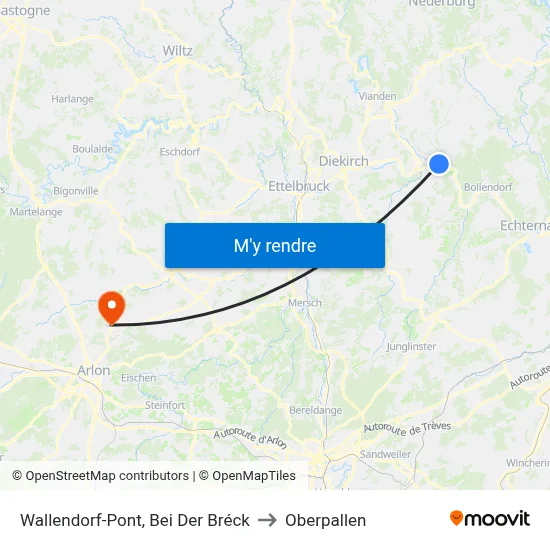 Wallendorf-Pont, Bei Der Bréck to Oberpallen map