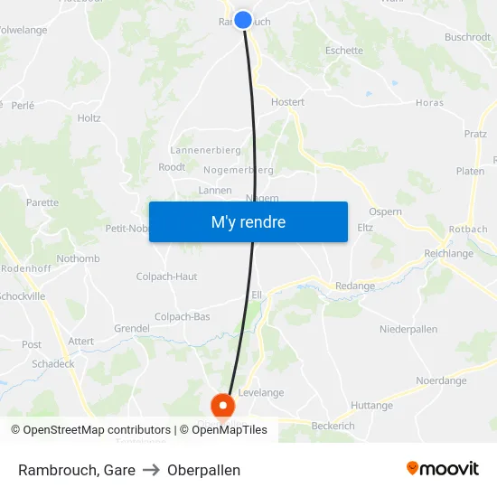 Rambrouch, Gare to Oberpallen map