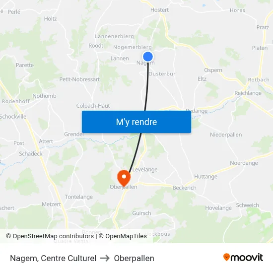 Nagem, Centre Culturel to Oberpallen map