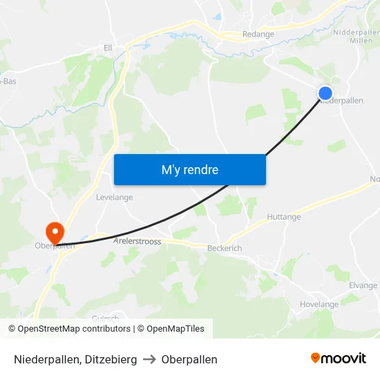 Niederpallen, Ditzebierg to Oberpallen map