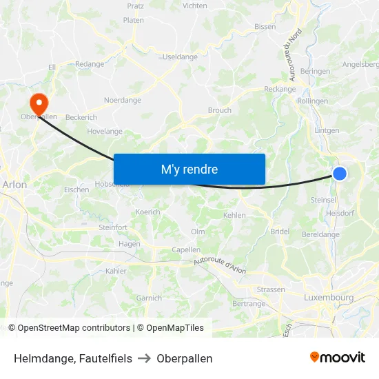 Helmdange, Fautelfiels to Oberpallen map