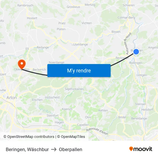 Beringen, Wäschbur to Oberpallen map