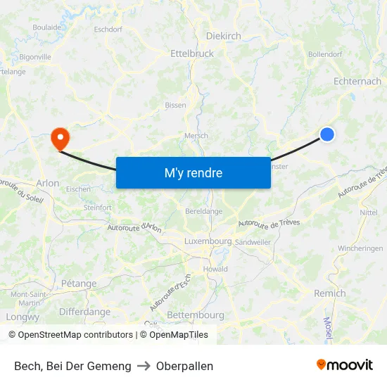 Bech, Bei Der Gemeng to Oberpallen map