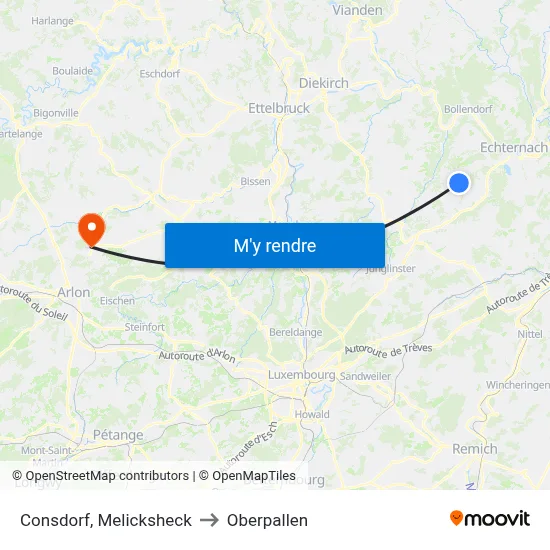 Consdorf, Melicksheck to Oberpallen map