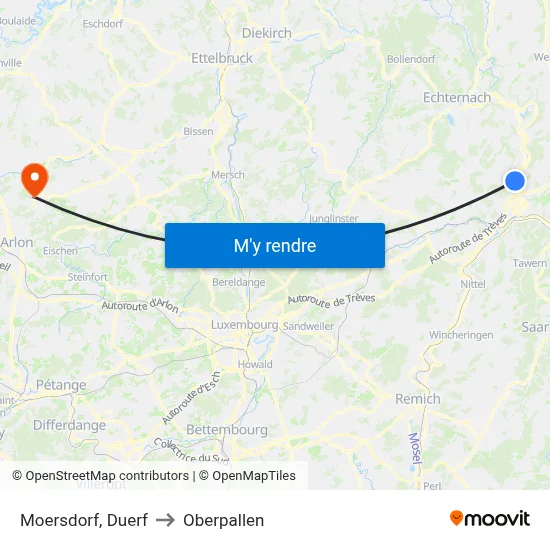 Moersdorf, Duerf to Oberpallen map