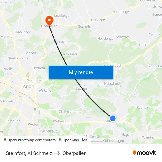 Steinfort, Al Schmelz to Oberpallen map