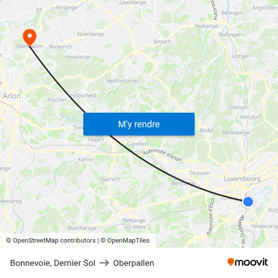 Bonnevoie, Dernier Sol to Oberpallen map