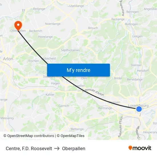 Centre, F.D. Roosevelt to Oberpallen map
