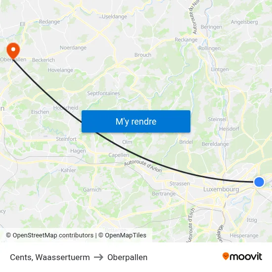 Cents, Waassertuerm to Oberpallen map