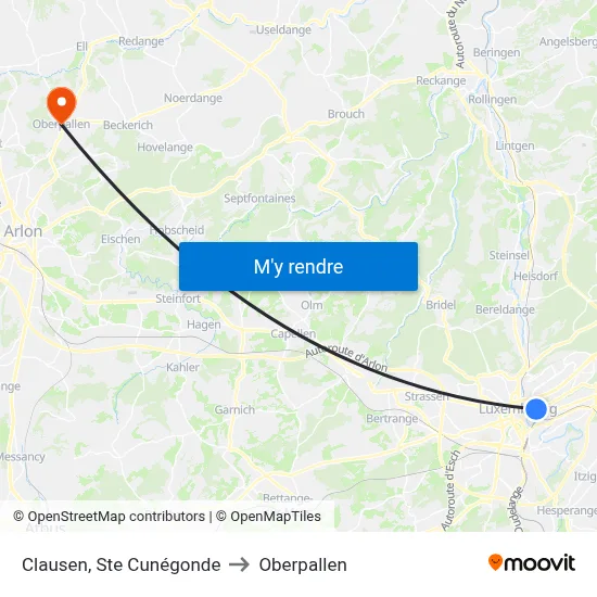 Clausen, Ste Cunégonde to Oberpallen map