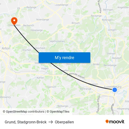 Grund, Stadgronn-Bréck to Oberpallen map