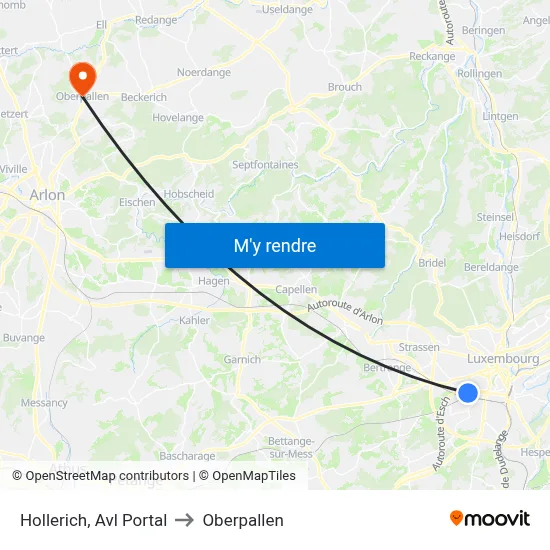Hollerich, Avl Portal to Oberpallen map
