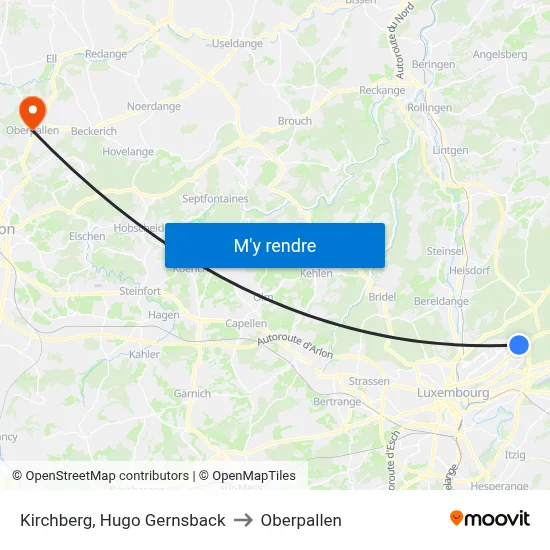 Kirchberg, Hugo Gernsback to Oberpallen map