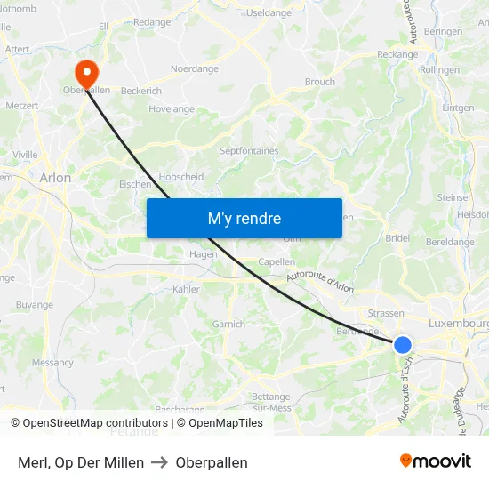 Merl, Op Der Millen to Oberpallen map