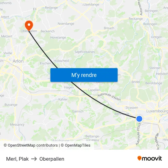 Merl, Plak to Oberpallen map