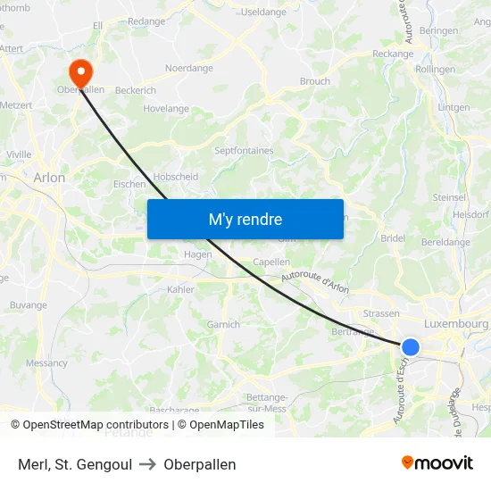 Merl, St. Gengoul to Oberpallen map