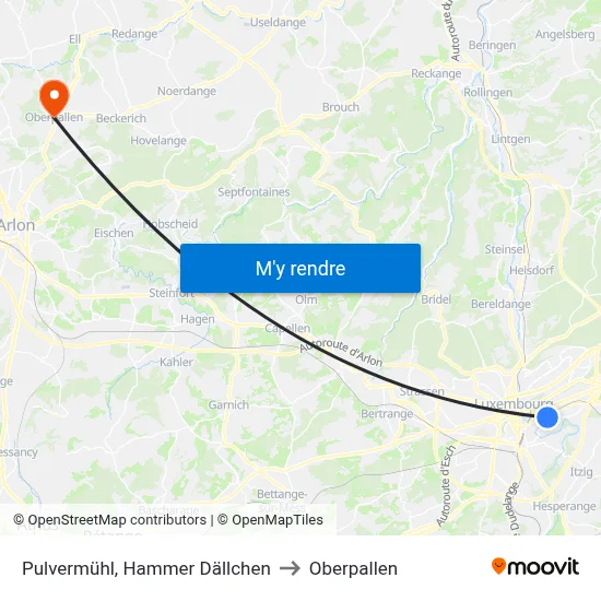 Pulvermühl, Hammer Dällchen to Oberpallen map