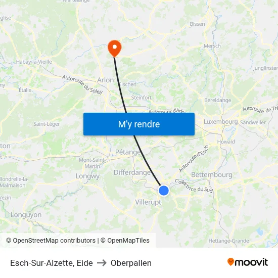 Esch-Sur-Alzette, Eide to Oberpallen map