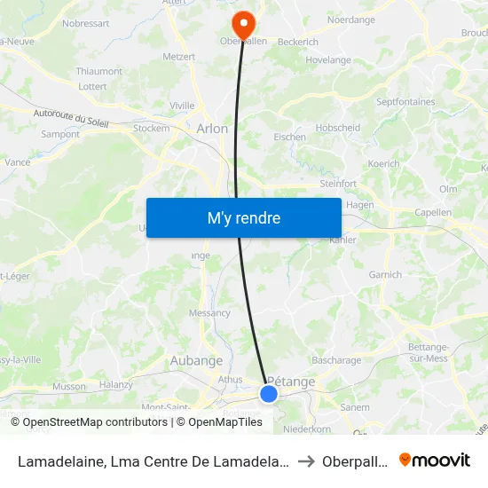 Lamadelaine, Lma Centre De Lamadelaine to Oberpallen map