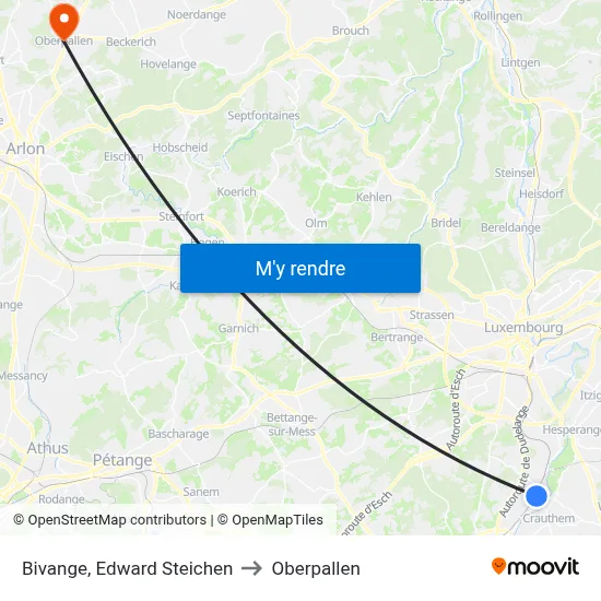 Bivange, Edward Steichen to Oberpallen map