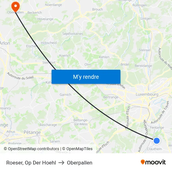Roeser, Op Der Hoehl to Oberpallen map