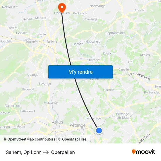 Sanem, Op Lohr to Oberpallen map