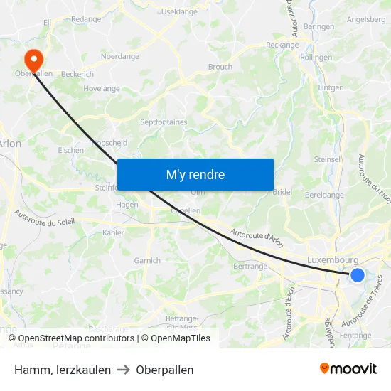 Hamm, Ierzkaulen to Oberpallen map