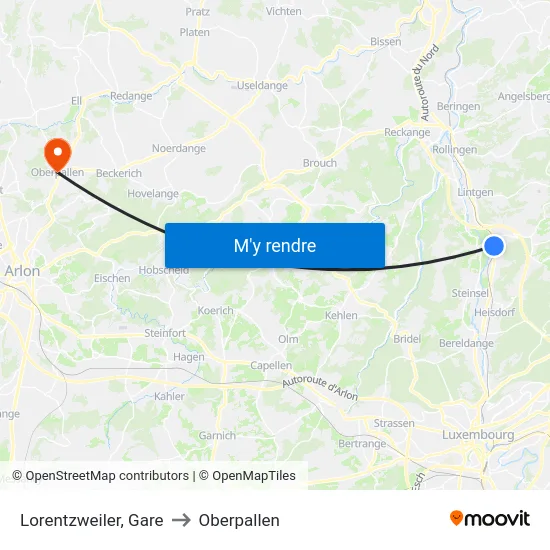 Lorentzweiler, Gare to Oberpallen map