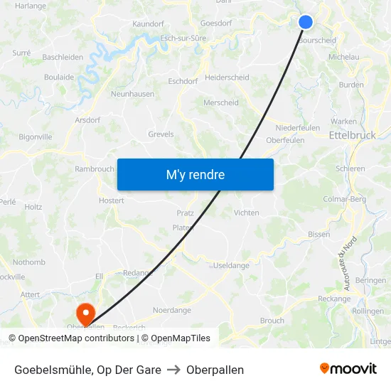 Goebelsmühle, Op Der Gare to Oberpallen map