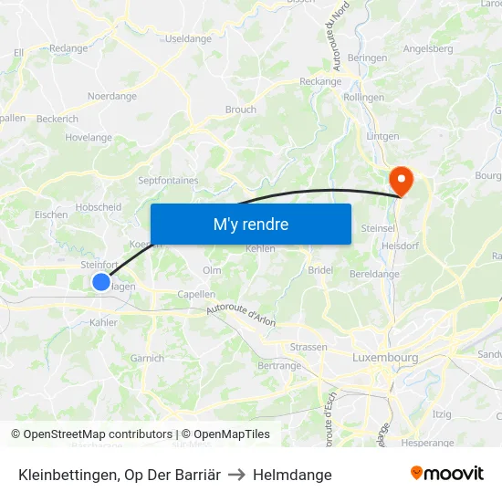 Kleinbettingen, Op Der Barriär to Helmdange map