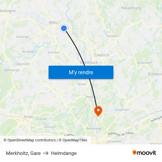 Merkholtz, Gare to Helmdange map