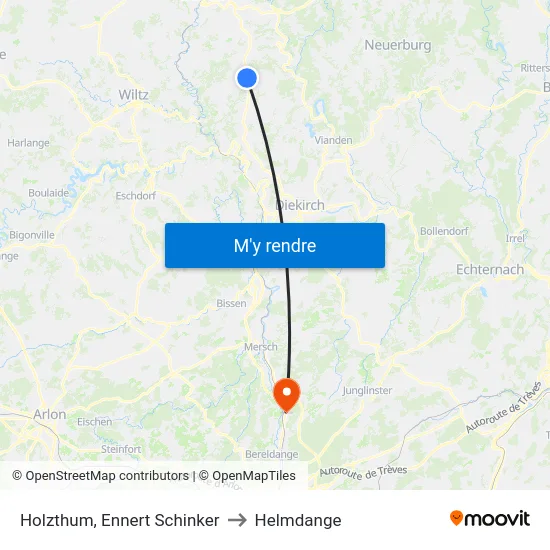 Holzthum, Ennert Schinker to Helmdange map