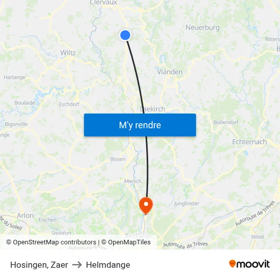 Hosingen, Zaer to Helmdange map