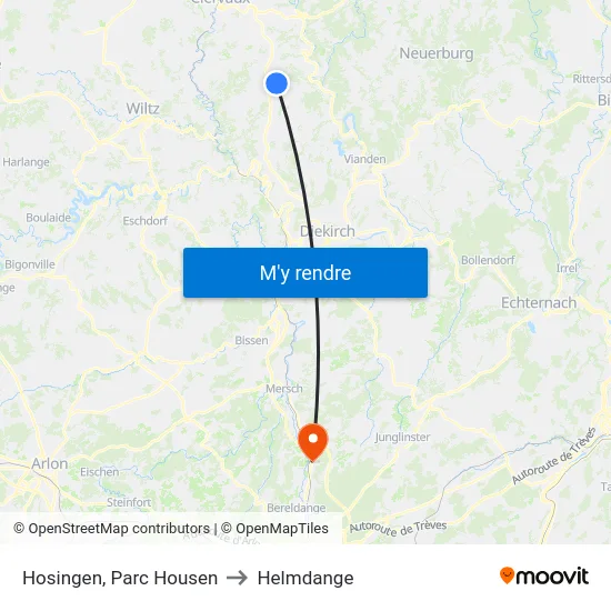 Hosingen, Parc Housen to Helmdange map