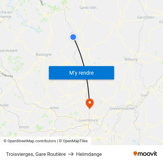 Troisvierges, Gare Routière to Helmdange map