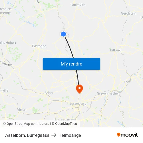 Asselborn, Burregaass to Helmdange map