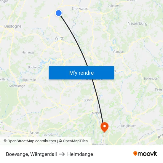 Boevange, Wëntgerdall to Helmdange map