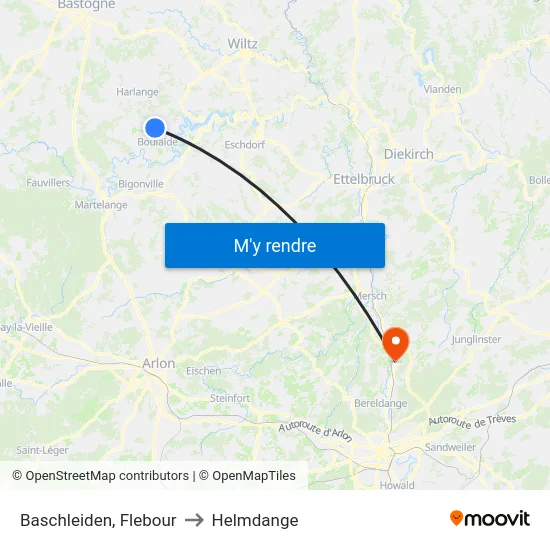 Baschleiden, Flebour to Helmdange map